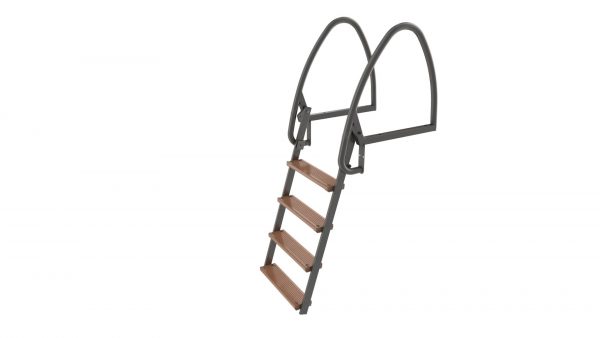 Badstege, 4-steg, 100 cm, Uppfällbar Varmförzinkad