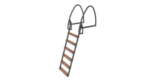 Badstege, 6-steg, 147 cm, Uppfällbar, Varmförzinkad