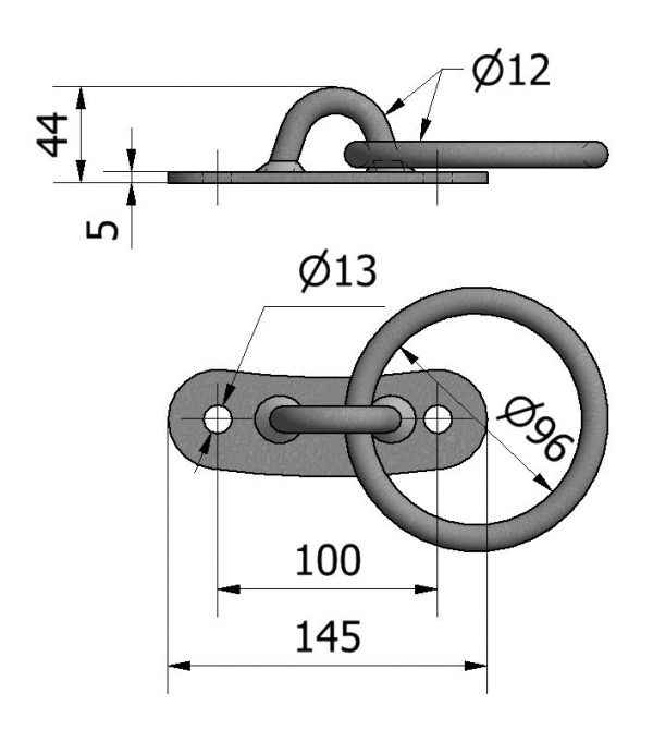 Båt/förtöjningsring Ytmonterad VFZ 12mm - Bild 2