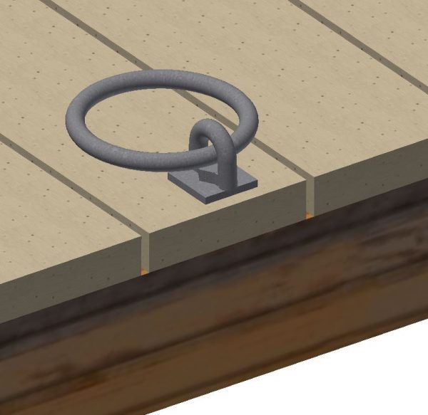 Båt/förtöjningsring 12mm, däckskruvad - Bild 4