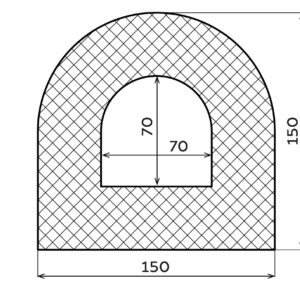 D-Fender Gummi 150 x 150 x 2000 mm.