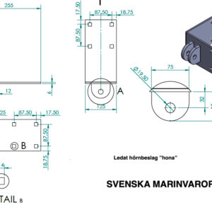 Ledat hörnbeslag hona