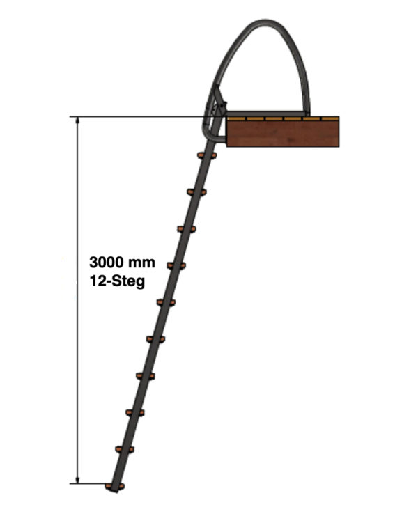 Badstege 12-steg, 300 cm uppfällbar Varmförzinkad - Bild 4